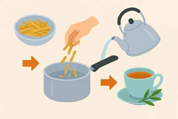 황기차 끓이는 법 과정