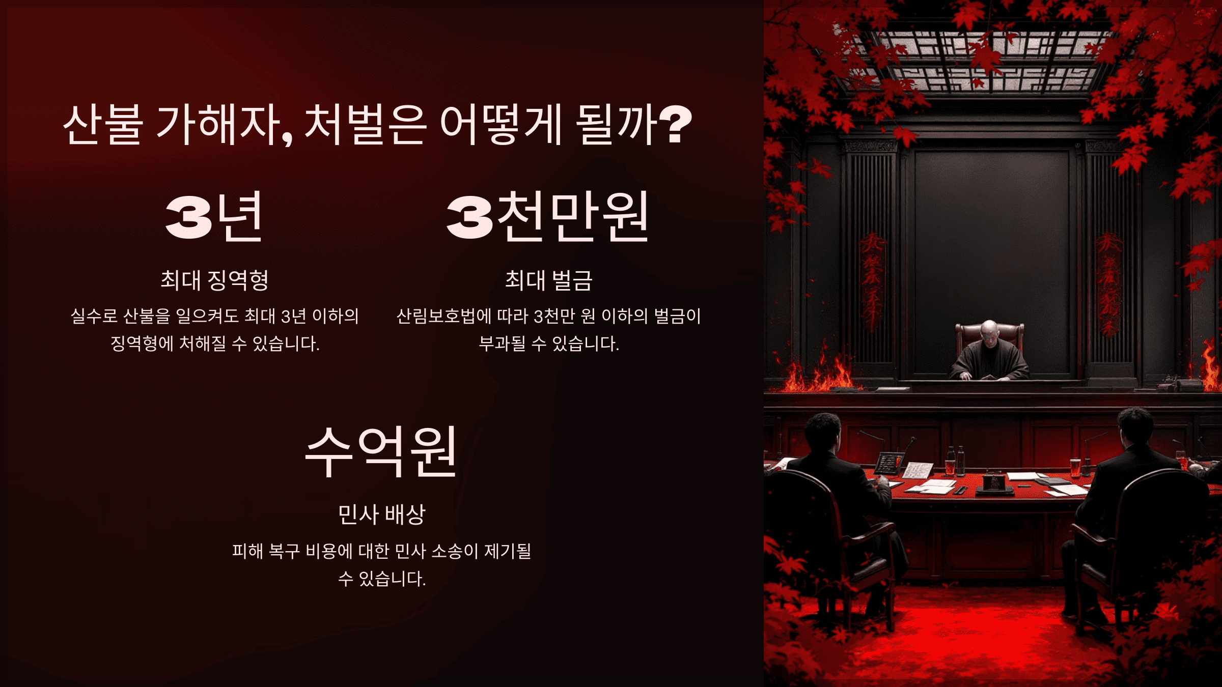 산불 가해자, 처벌은 어떻게 될까?