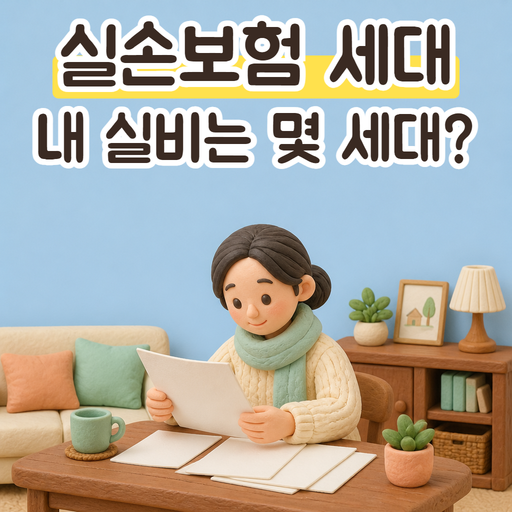 거실 책상에서 보험증권 서류를 펼쳐 보는 성글이