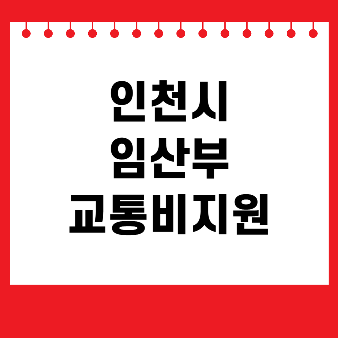 인천시 임산부 교통비지원