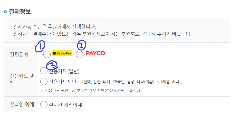 더모아 꿀통, 정치후원금 결제방법