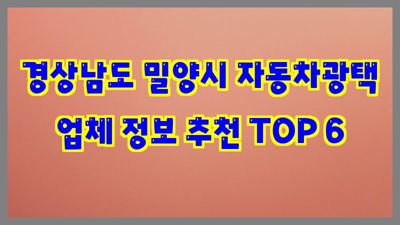 경상남도 밀양시 자동차광택