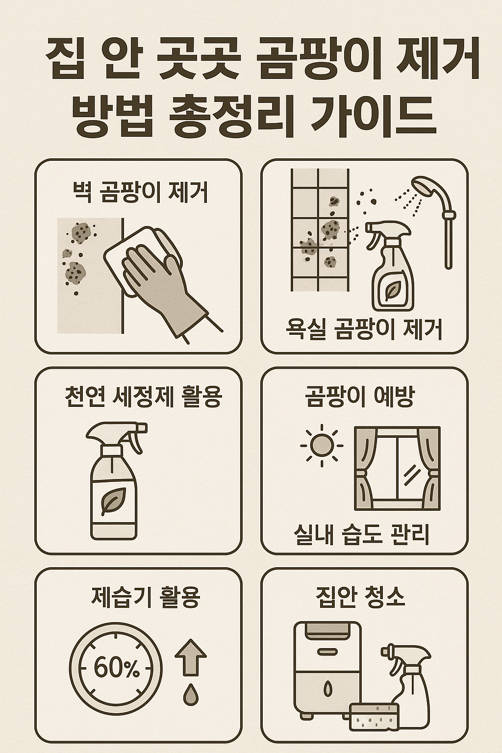 집 안 곳곳 곰팡이 제거 방법 총정리 가이드