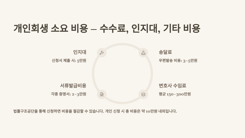 개인회생 소요 비용 – 수수료, 인지대, 기타 비용