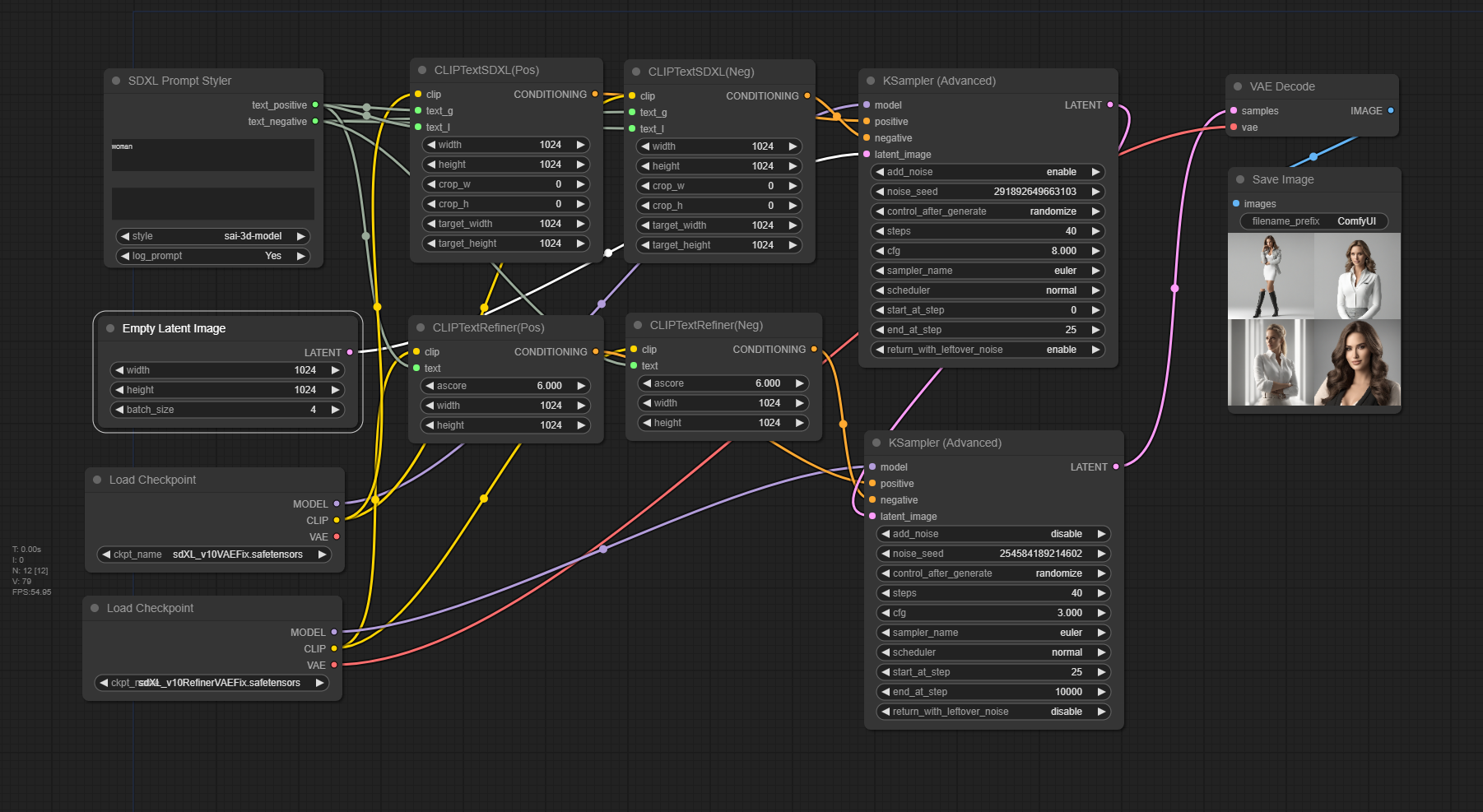 SDXL_base+refiner+styler 워크플로