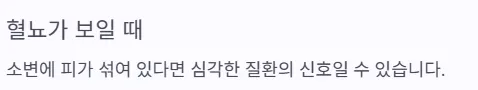 소변 자주 마려움 증상 - 혈뇨가 보일때