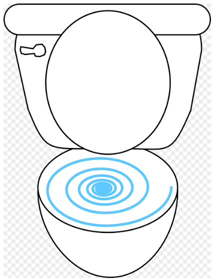 변기에 빠지는 꿈해몽 상징 이미지