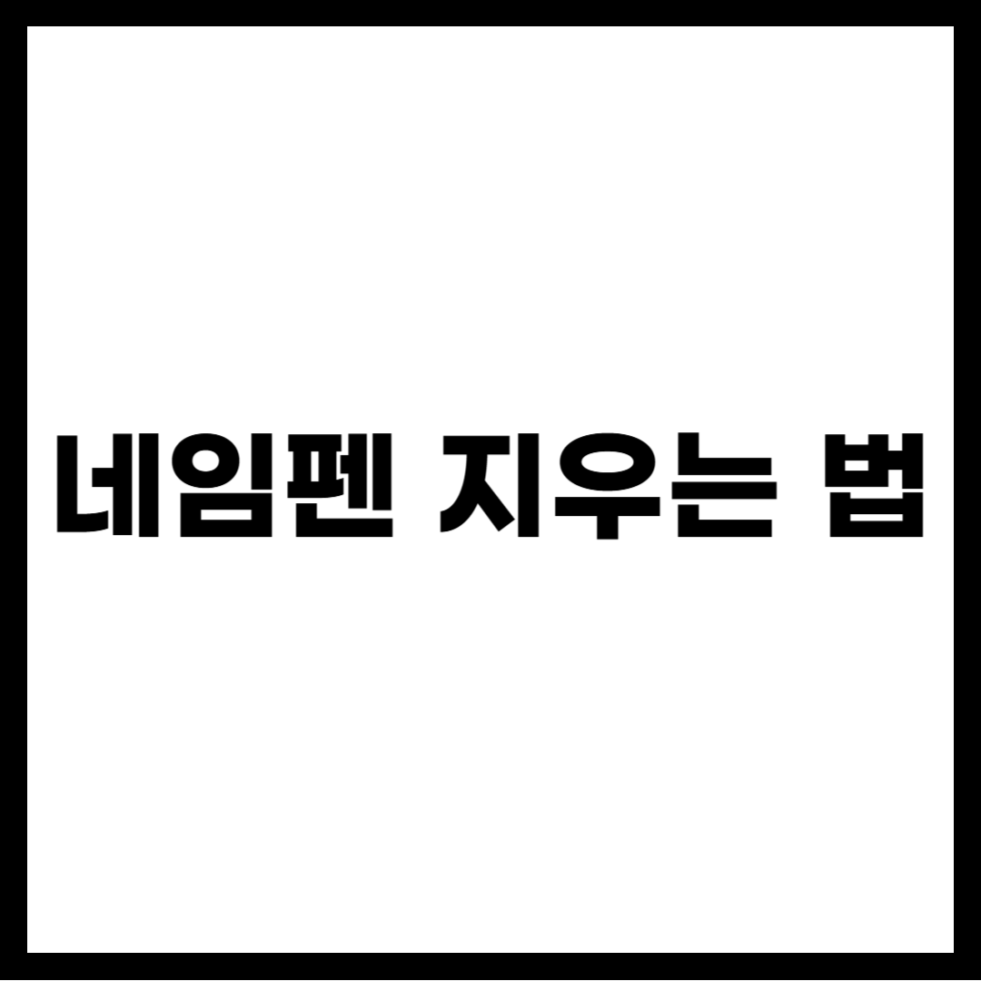 네임펜 지우는 법