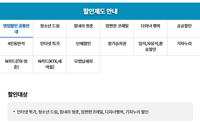 KTX 기차표 예매