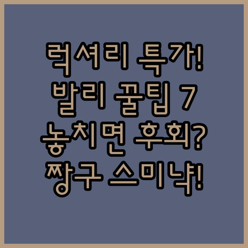 럭셔리 가성비 발리 숙소 총정리 짱구..