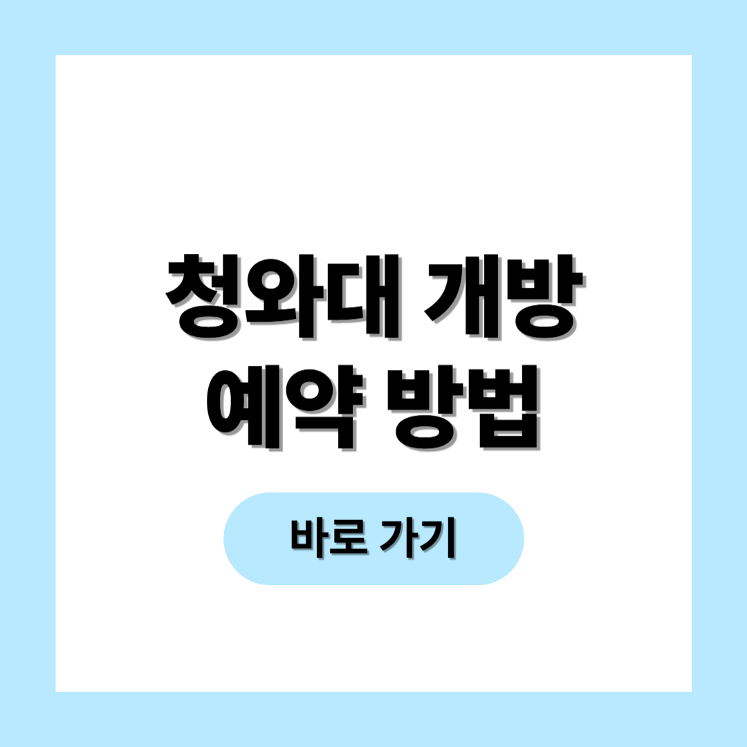 청와대 개방 예약방법