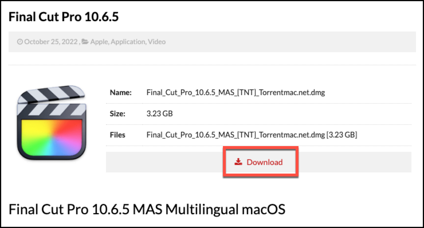 파이널컷 download