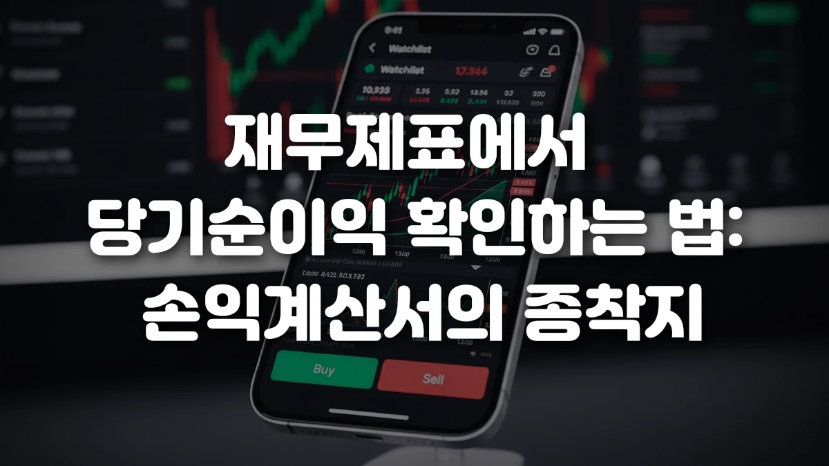 재무제표에서 당기순이익 확인하는 법 손익계산서의 종착지