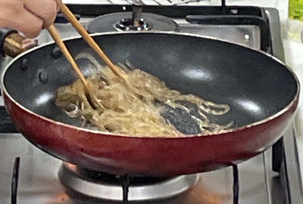 한식조리기능사 실기시험 준비 - 잡채 - 당면 볶기