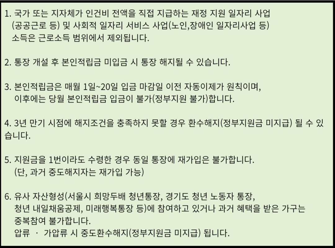 2024년 청년 내일저축 자격조건, 신청방법