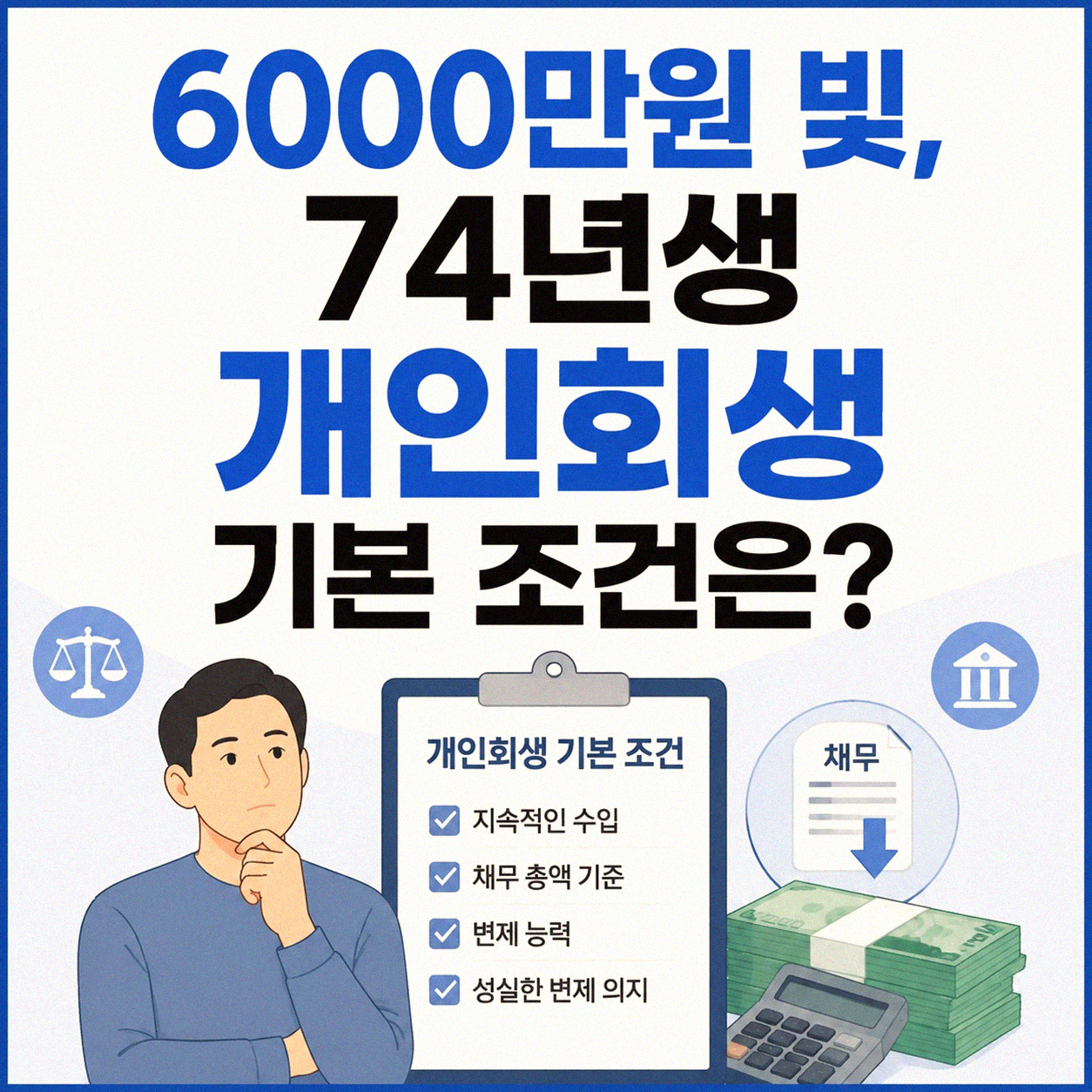 6000만원 빚, 74년생이면 개인회생 가능할까
