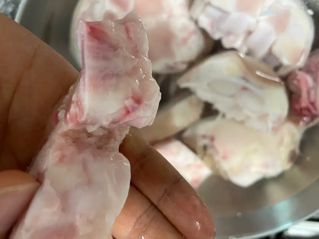 한우 우족 지방 제거 