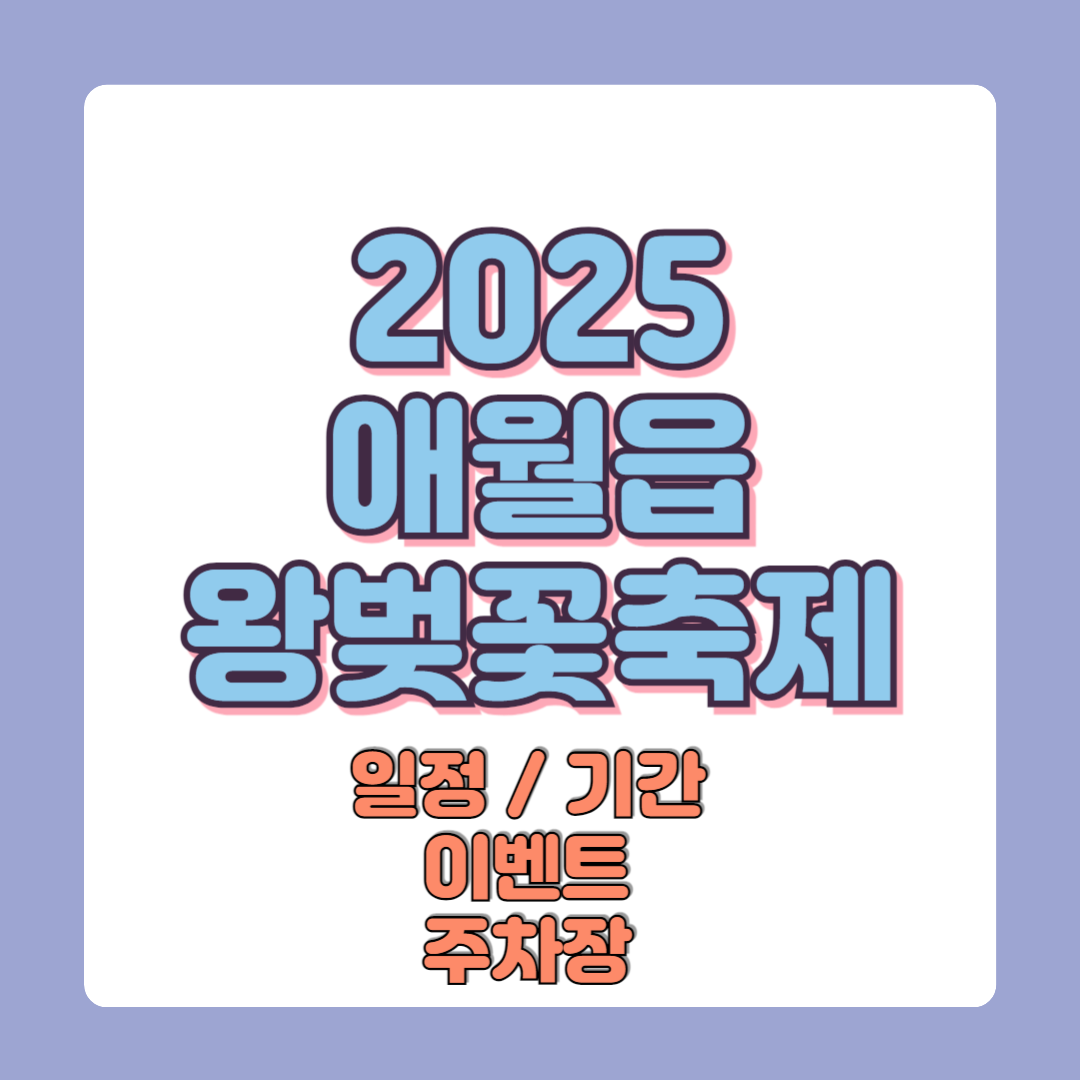 2025 제주도 애월읍 왕벚꽃축제 일정 기간 및 이벤트 주차장