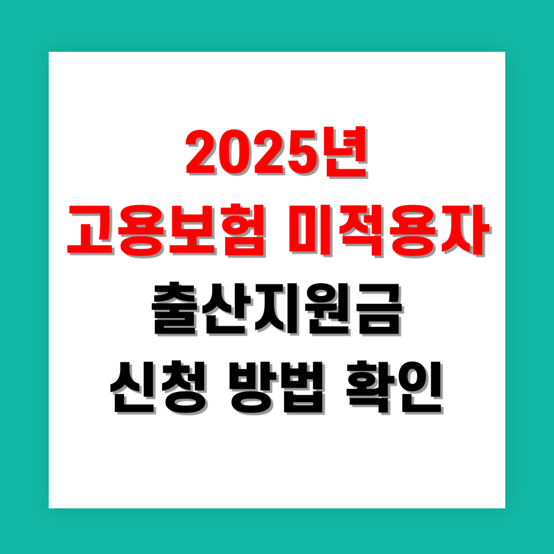 2025년 고용보험 미적용자 출산지원금 신청 방법 지금 확인