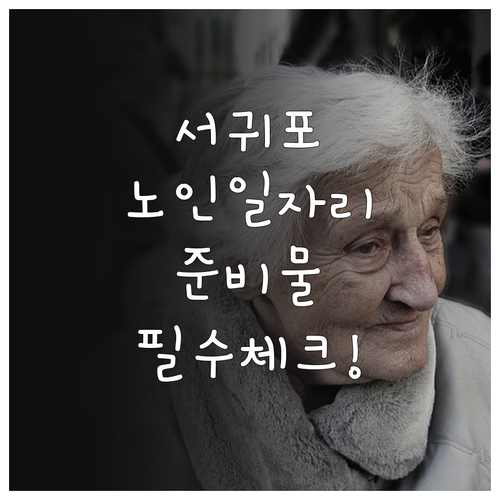 서귀포시 노인일자리 신청 준비물 및 ..