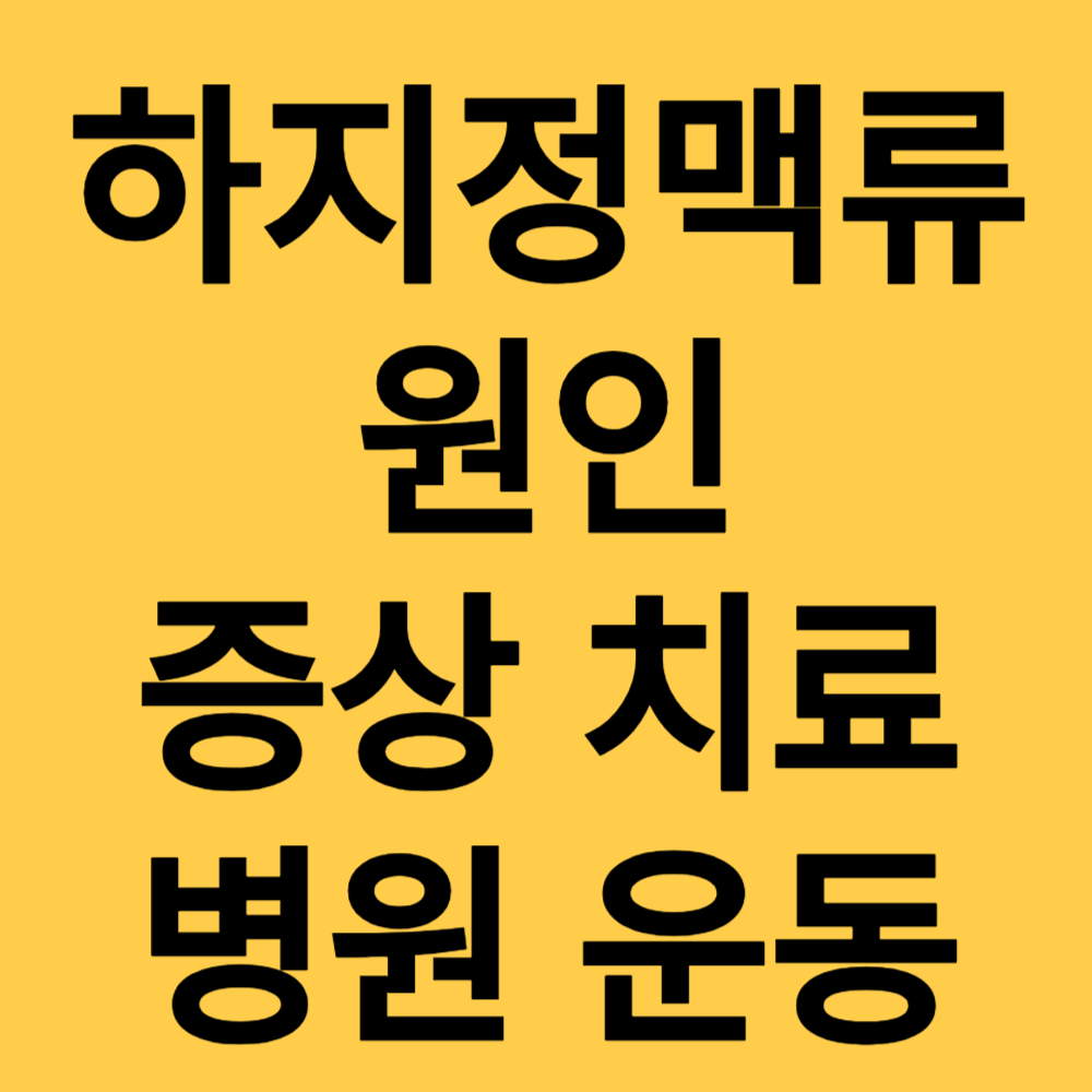 하지정맥류 원인 증상 치료 병원 운동법 섬네일