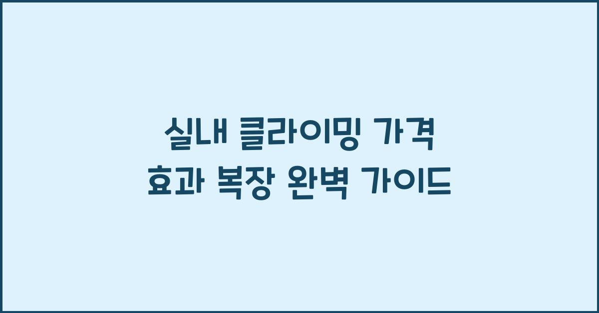 실내 클라이밍 가격 효과 복장
