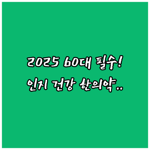 60세 이상 2025년 인지 건강 종..