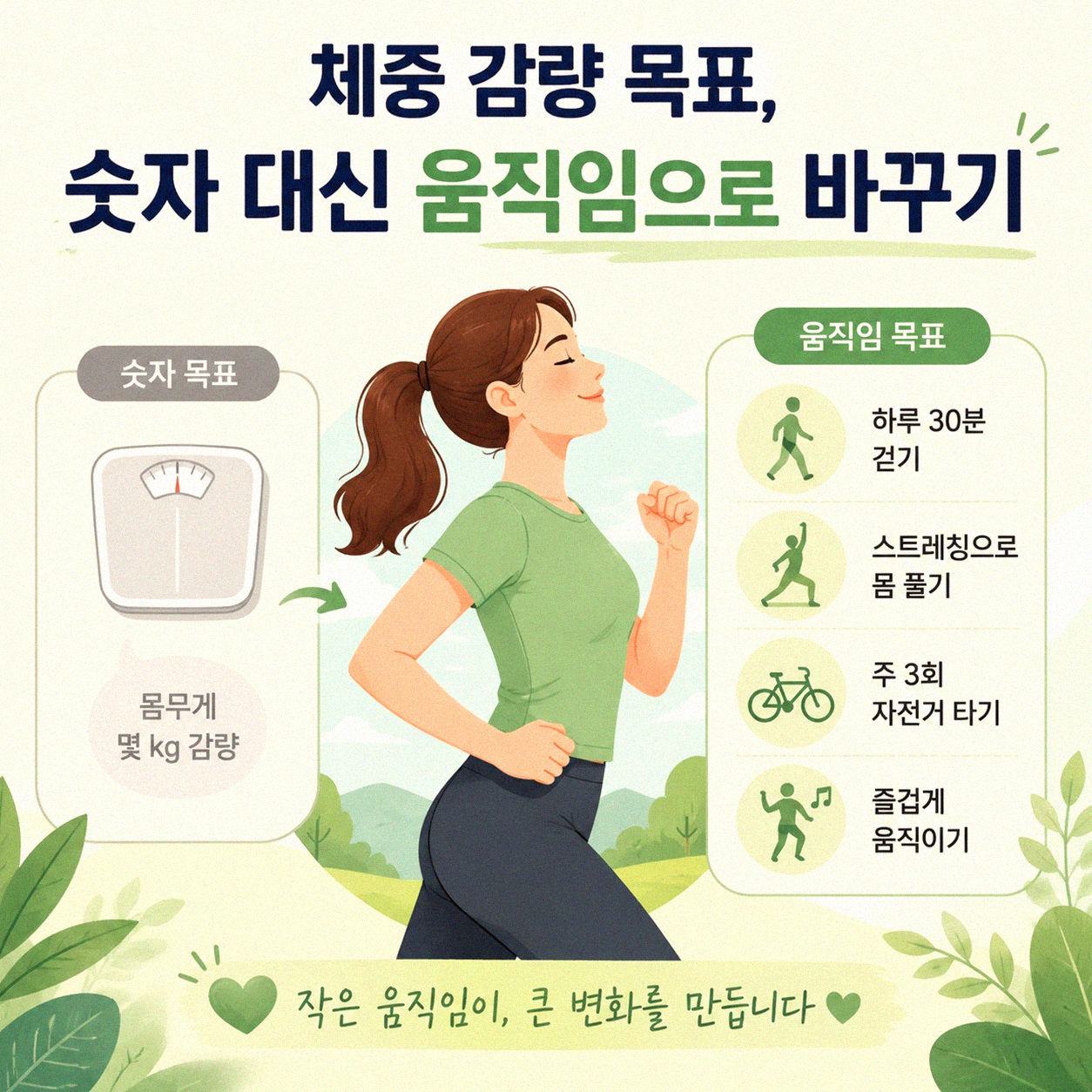 건강 목표, 숫자 말고 행동으로 바꾸는 법