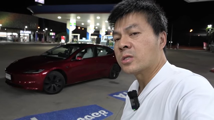 테슬라 모델3 롱레인지 RWD 차량의 태국 현지 도로 주행거리 테스트 과정 및 연비 스크린샷
