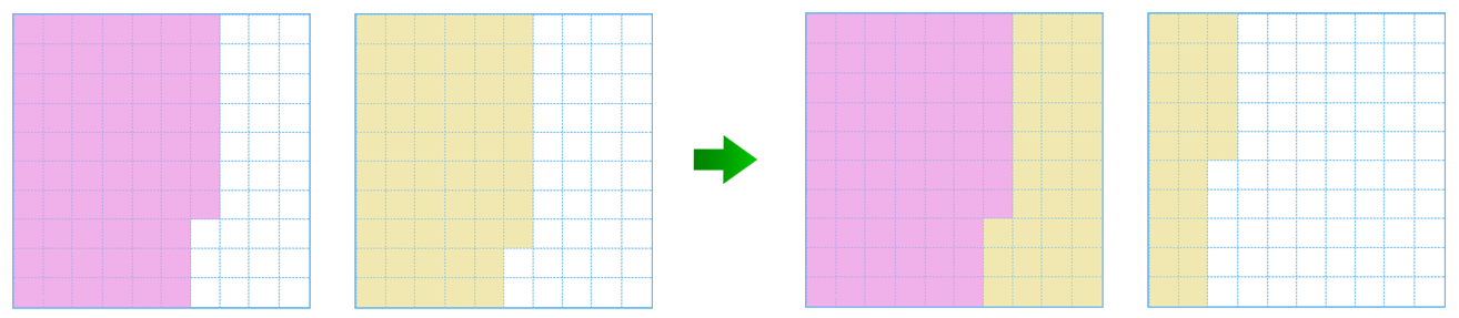 소수 두 자리 수의 덧셈을 모눈종이로 나타냄.
예) 0.67 + 0.58 의 계산