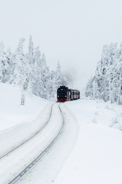 겨울 풍경 기차 사진