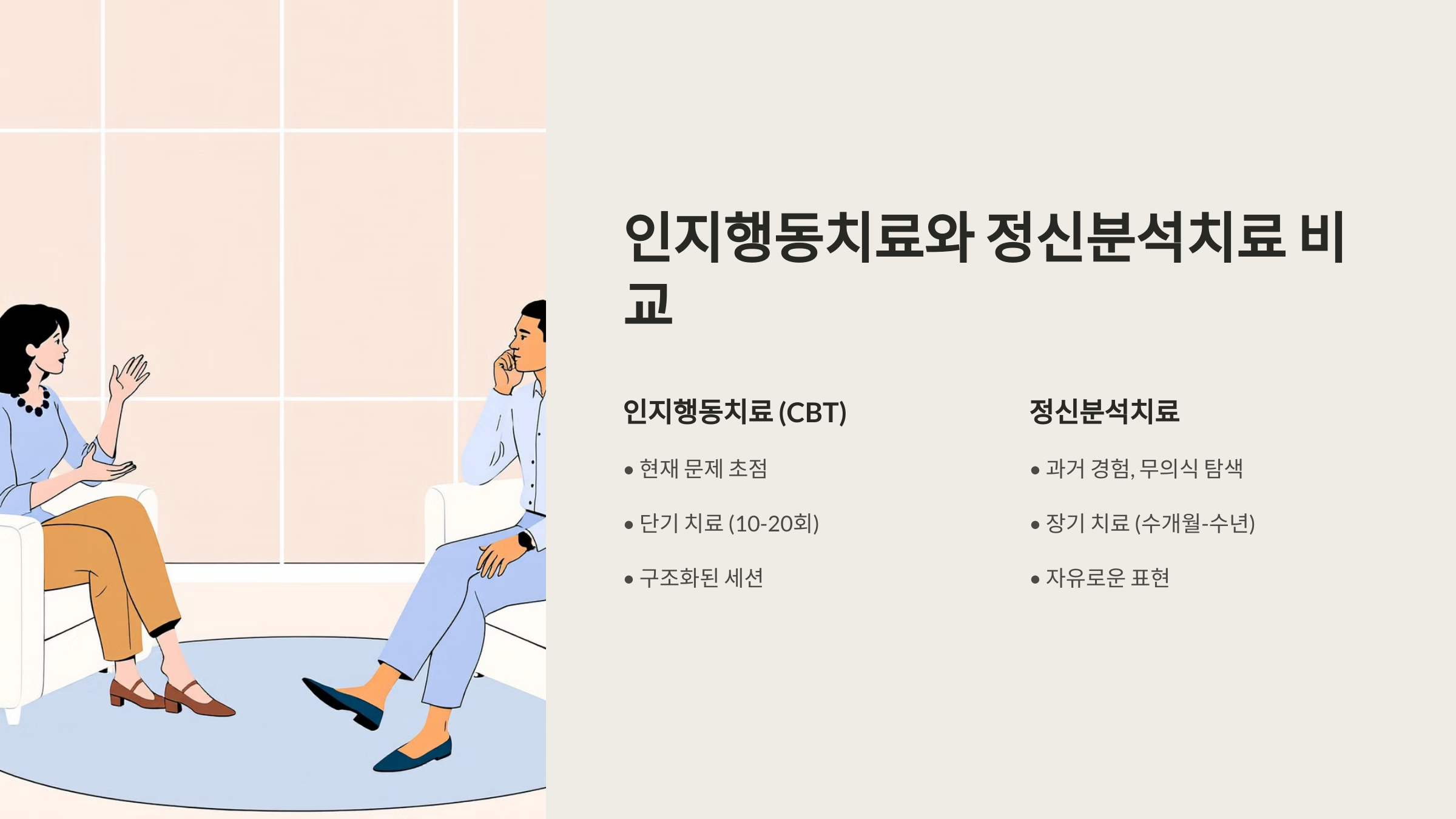 인지행동치료와 정신분석치료, 무엇이 다를까?