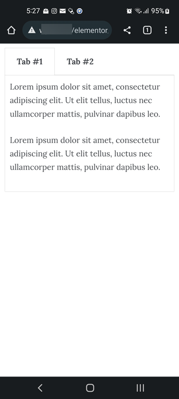 엘리멘터 탭 모바일에서 탭 유지하기