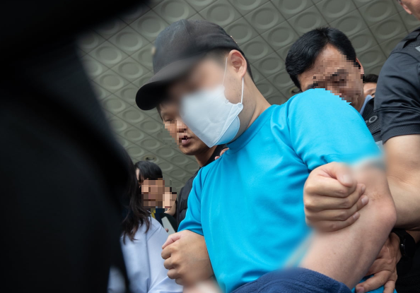 신리동 칼부림 피의자 조모씨의 심문 출석 현장