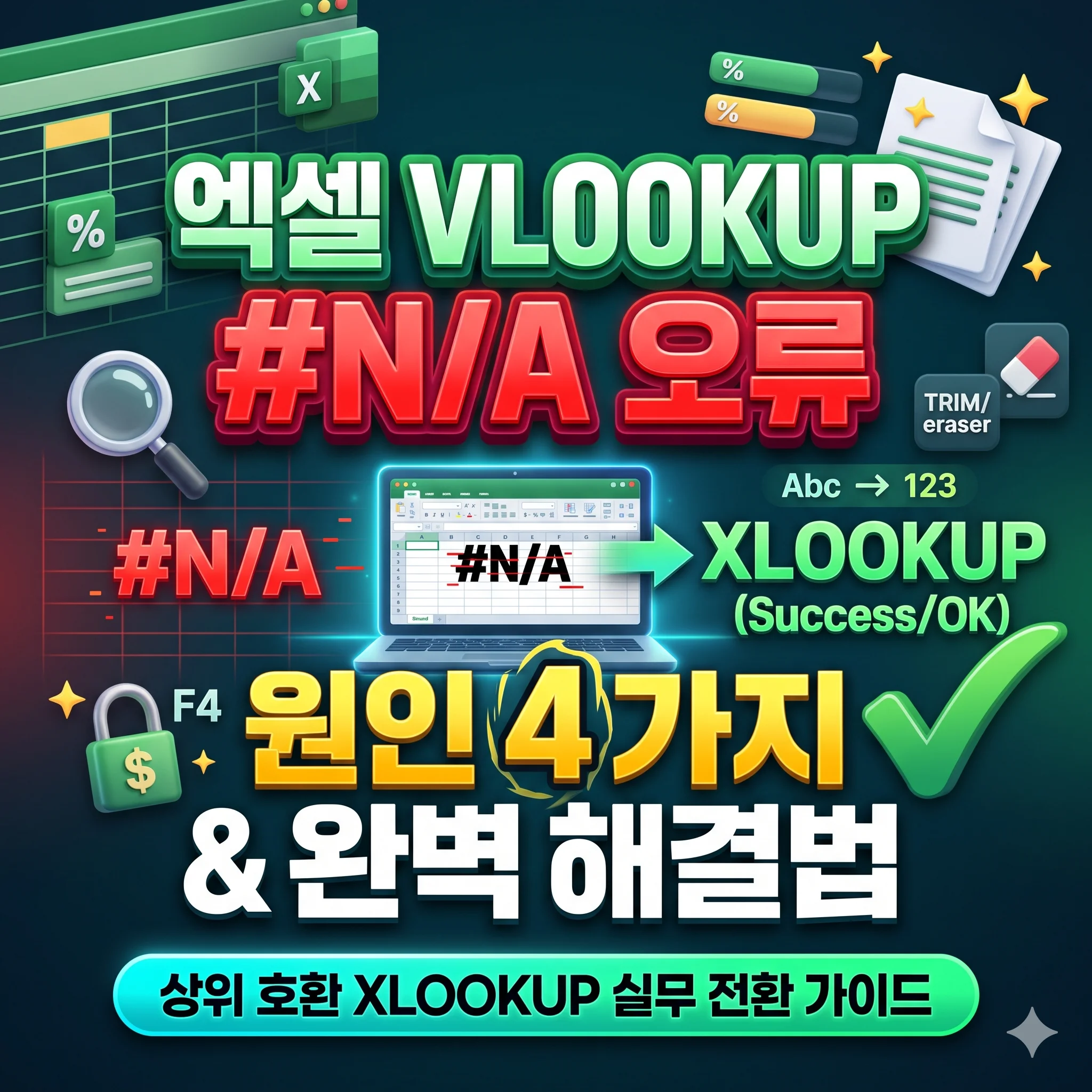 엑셀 VLOOKUP NA 오류 원인 해결 및 XLOOKUP 함수 실무 전환 가이드