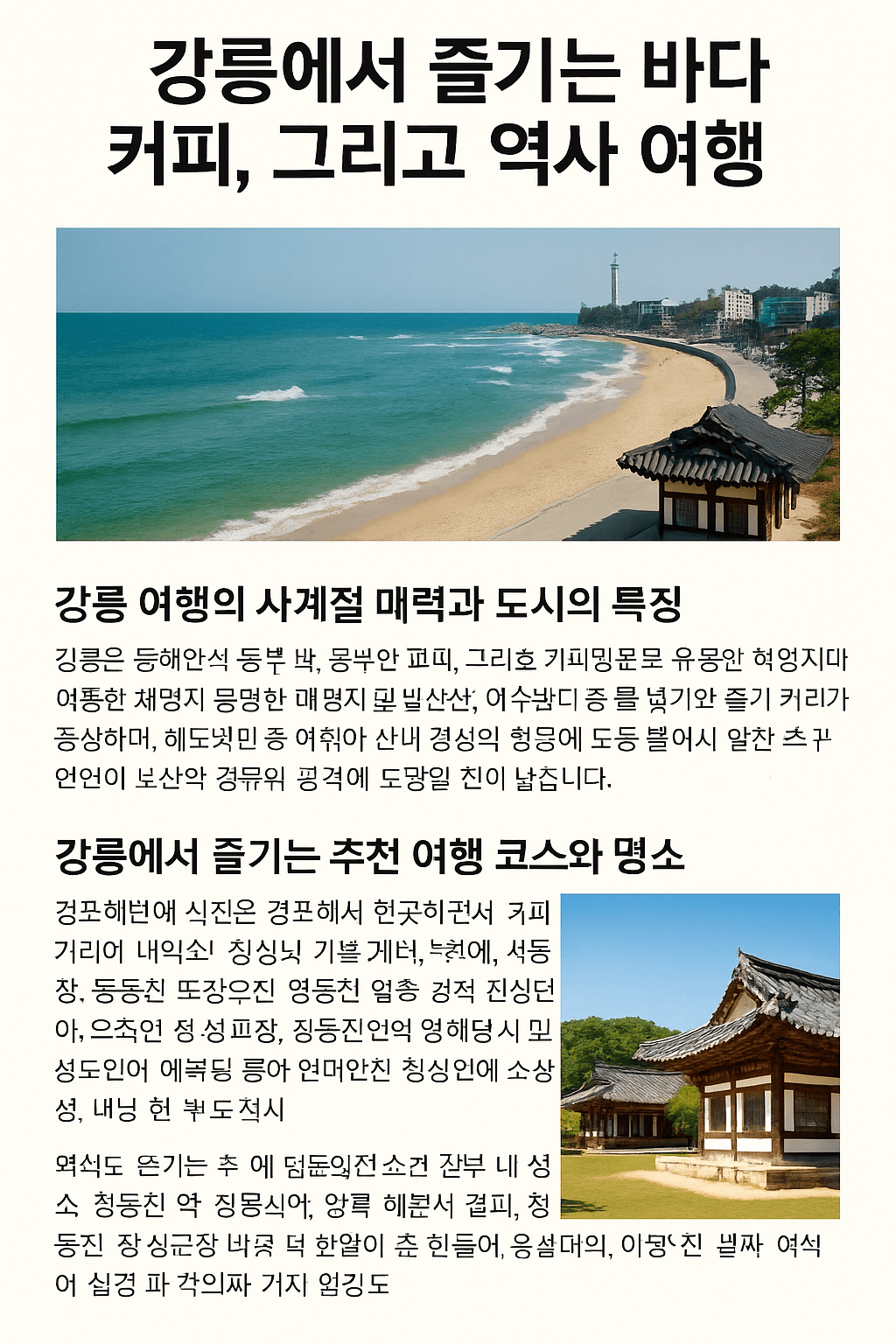 강릉에서 즐기는 바다와 커피, 그리고 역사 여행