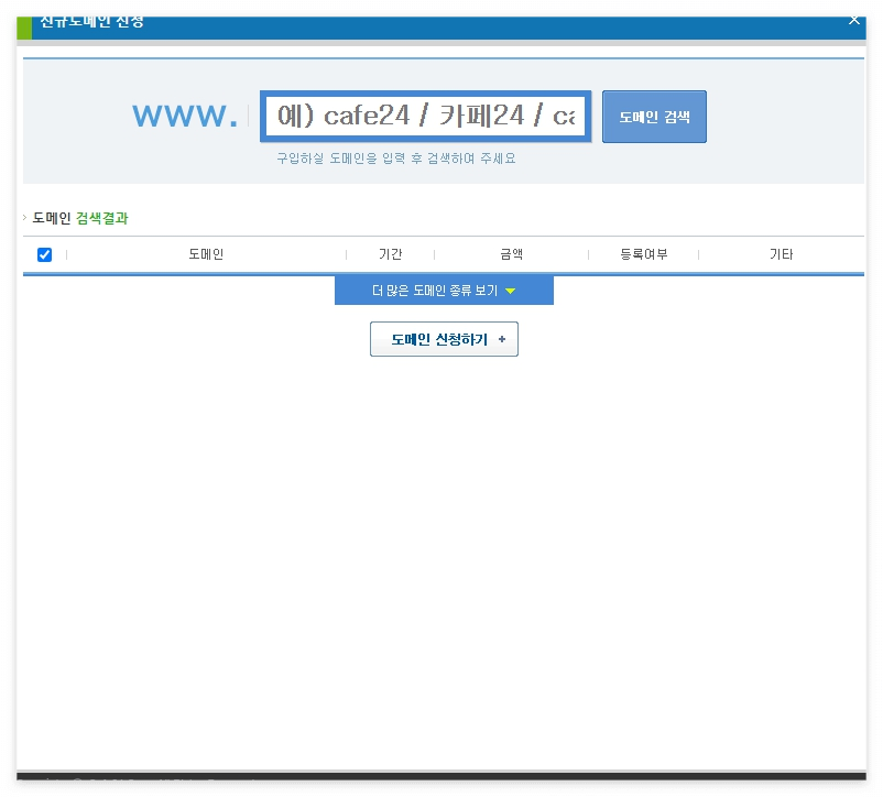 카페24 도메인 신청
