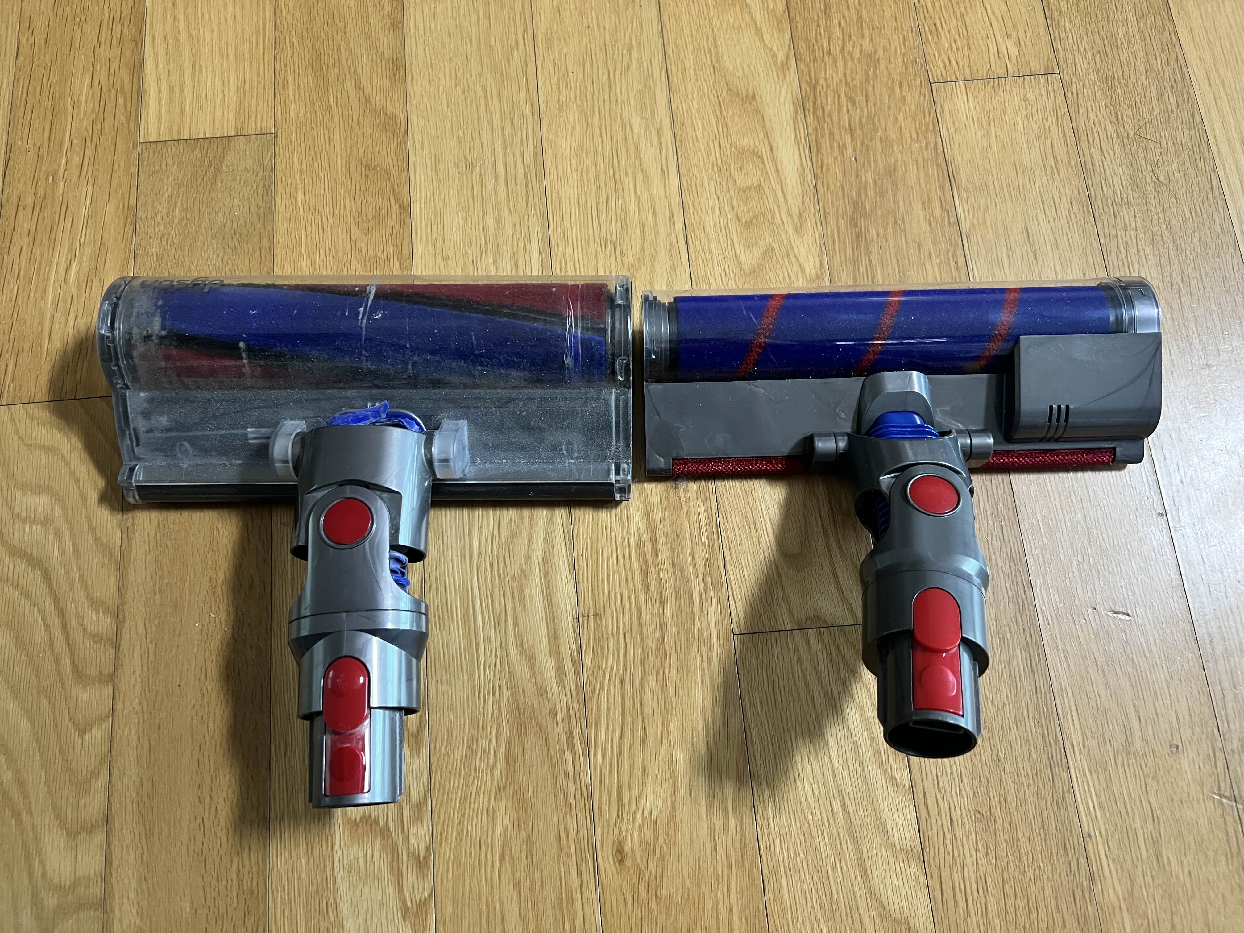 (좌) 기존 다이슨 청소기 헤드 정품, (우) 새로산 필터포유 헤드