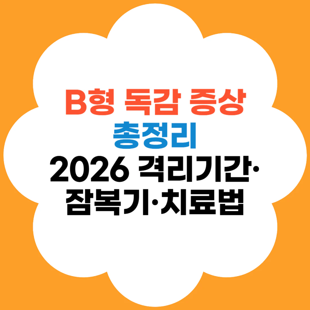 b형 독감 증상 총정리