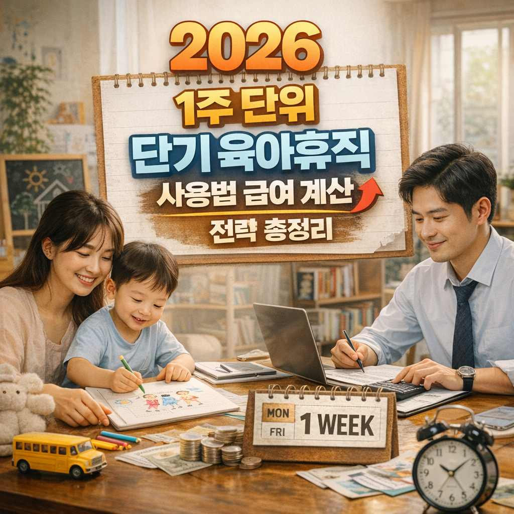 2026 1주 단위 단기 육아휴직 사용법 급여 계산 전략 총정리