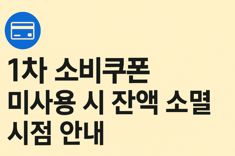 1차 소비쿠폰 미사용 시 잔액 소멸 시점 안내