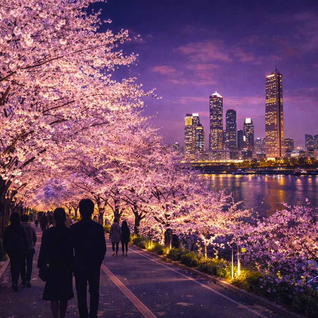 여의도 벚꽃 낮 vs 밤 완벽 비교