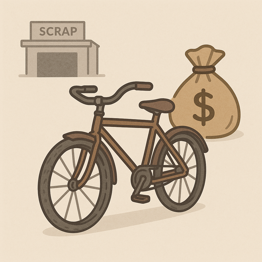 폐자전거, 고물상에서 돈 받을 수 있을까?