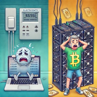 맥북 vs ASIC 채굴기 비교 이미지.