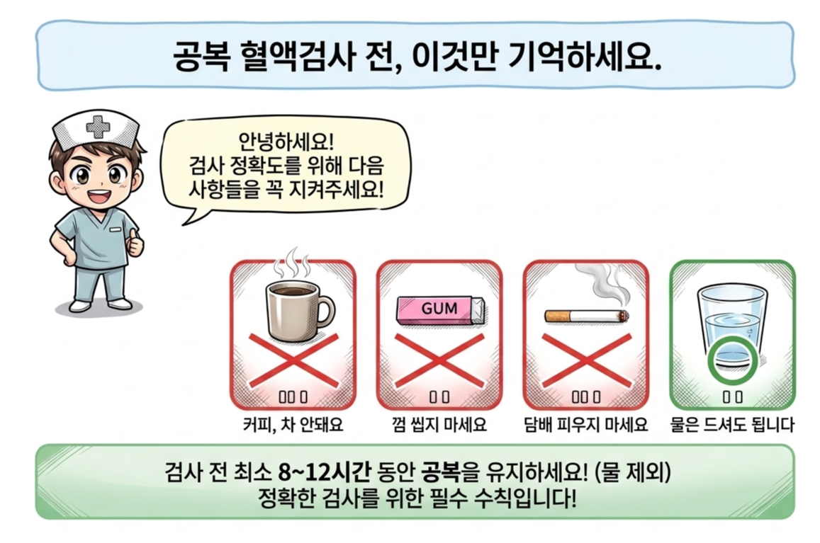 공복 혈액검사 전, 이것만 기억하세요
