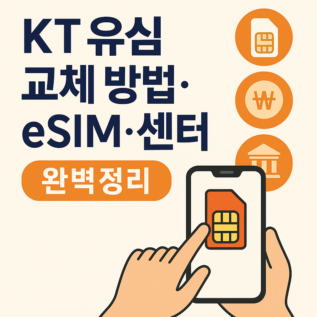 KT 유심 교체 방법·비용·eSIM 전환