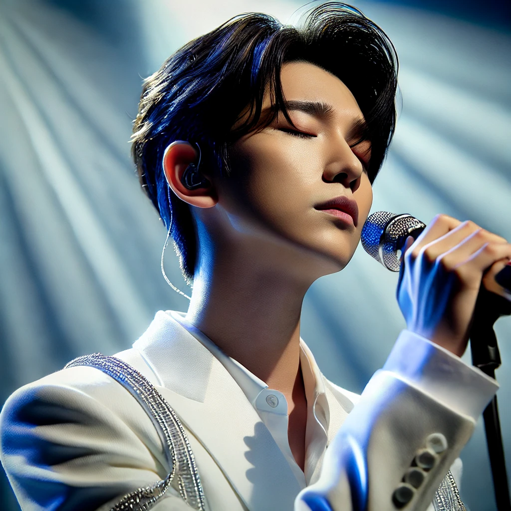 무대에서 노래하는 김용빈 가수