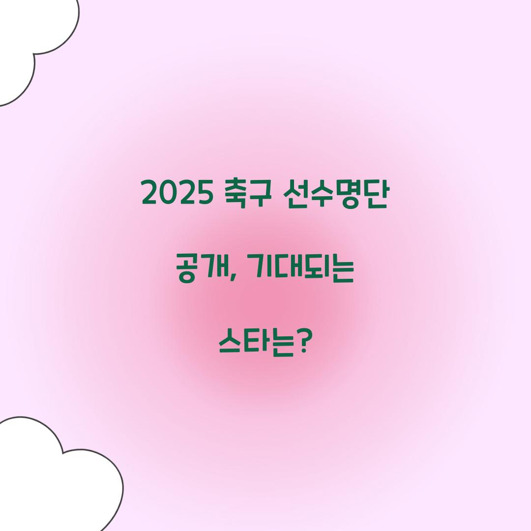 2025 축구 선수명단