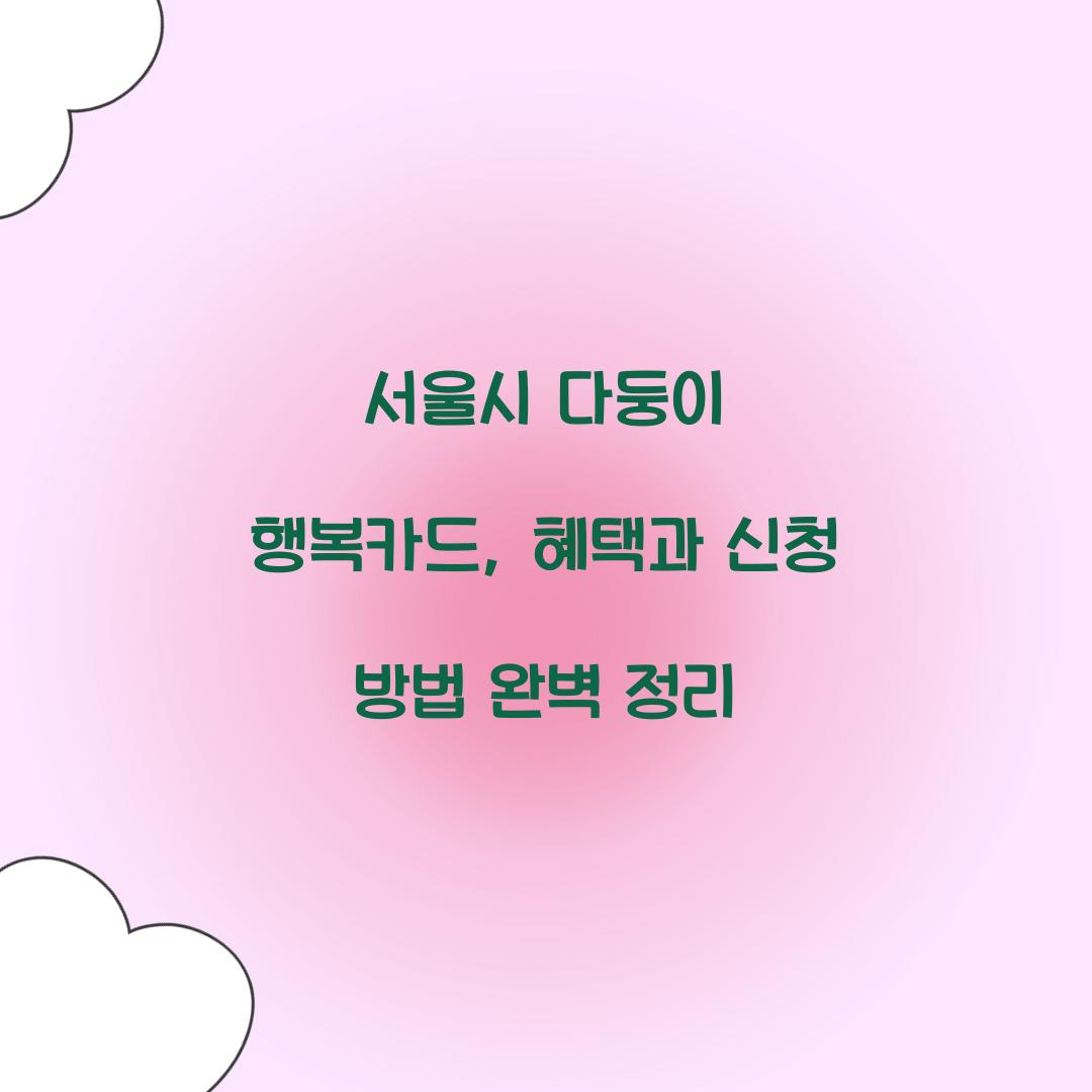 서울시 다둥이 행복카드