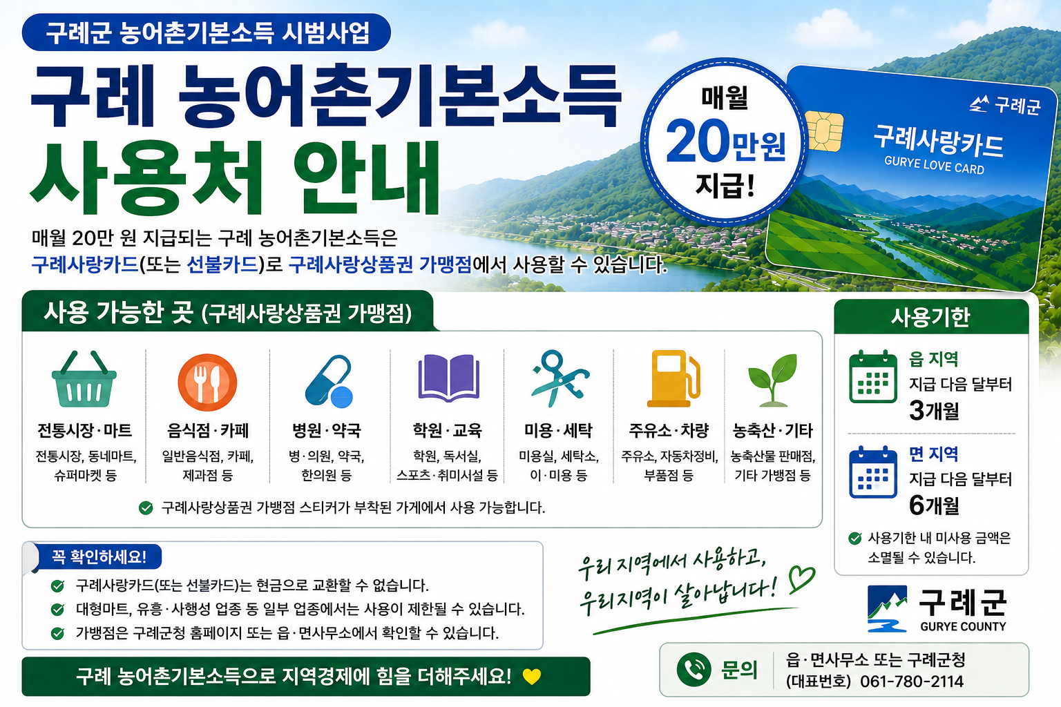 구례 농어촌기본소득 사용처